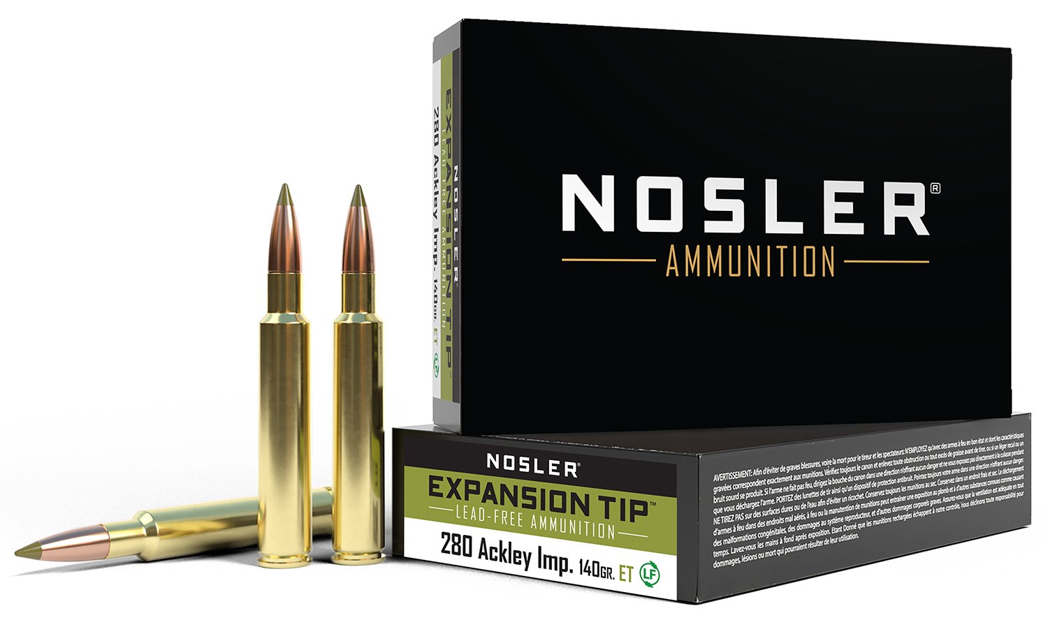 Nosler 40067 E-Tip .280 Ackley Imp 140 gr Lead-Free 20 Rounds - Nosler - E-TIP LEAD-FREE
