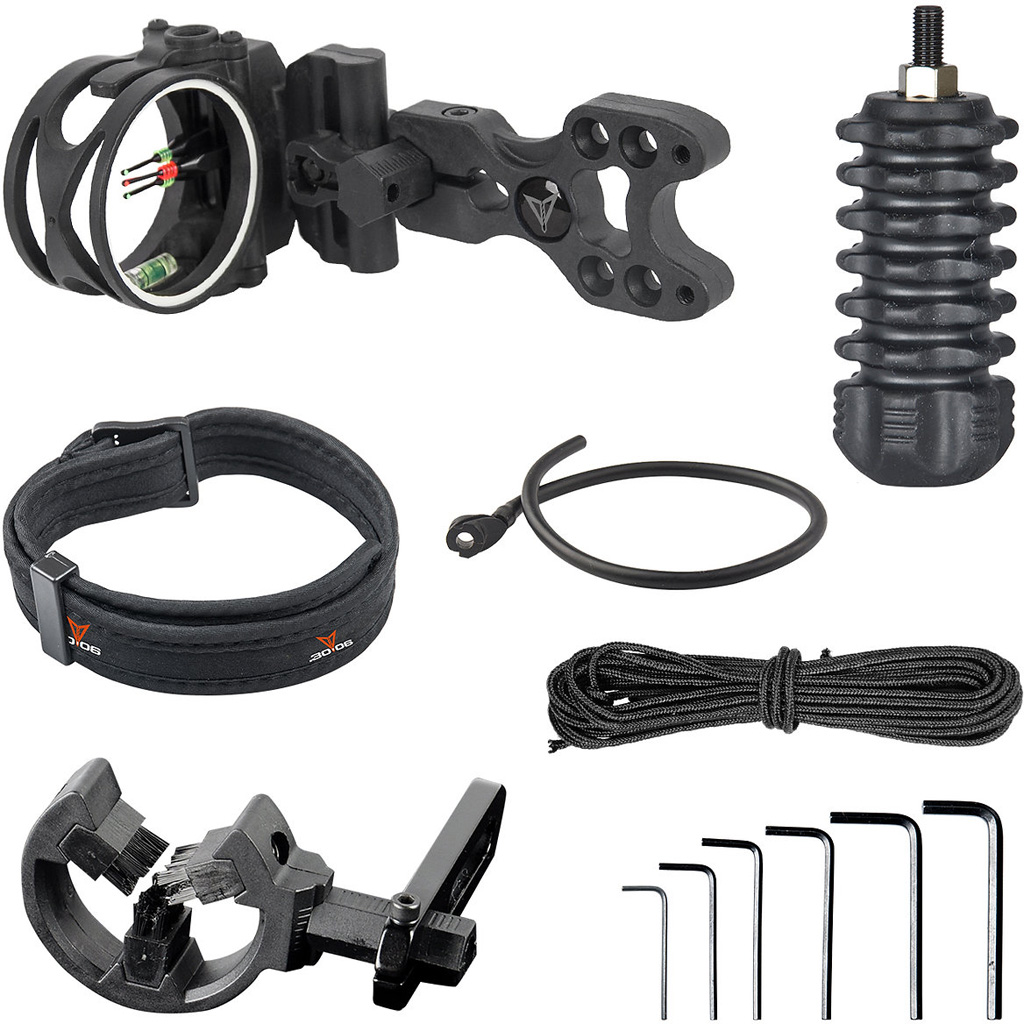 30-06 BPFL-BK Bow Accessory Kit: 3-Pin Sight, Stabilizer, Wrist Sling - 30-06 Outdoors