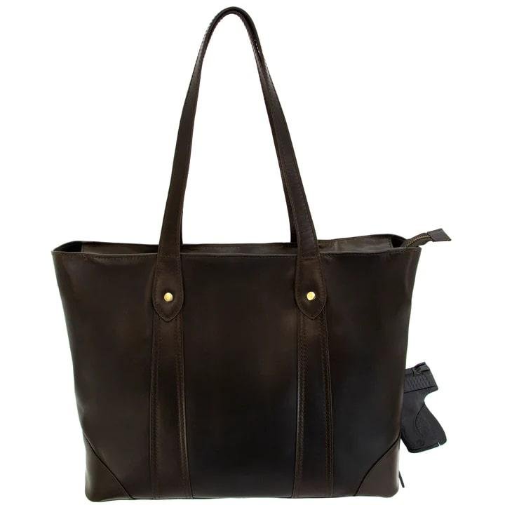 Cameleon 49164 Gaia Conceal Carry Tote Brown Leather 12.25"x15.25" - Rugged Rare