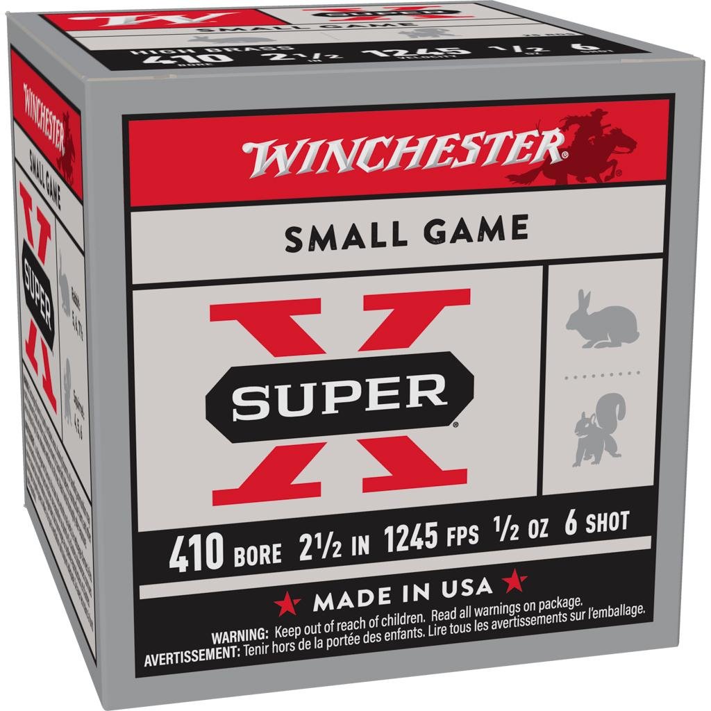 Winchester Ammo X416 Super X Heavy Game Load 410 Gauge 2.50" 1/2 oz 6 Shot 25 Per Box/ 10 Cs - Winchester - .410 Bore