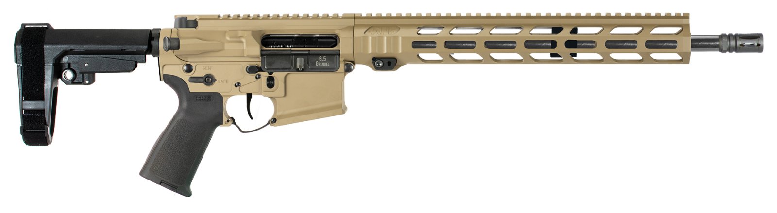 Alex Pro P132FDE 6.5 Grendel Pistol 14.5" FDE M-Lok Nitride Barrel