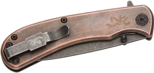BROWNING KNIFE RIVET FOLDER 3" COPPER W/FINGER FLIPPER - Browning