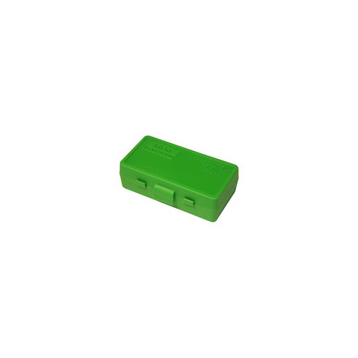 MTM Case-Gard P-50 Series 50 Round Handgun Ammo Box .44 Mag., .44 Spec., .41 Mag., .45 Long Colt - Clear Green - MTM Case-Gard - 44 CALIBER