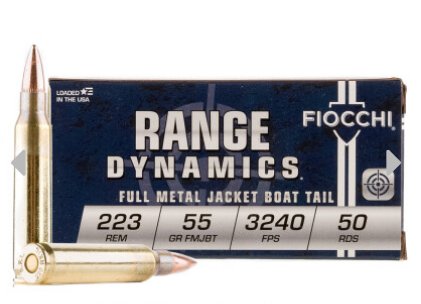 FIOCCHI AMO 223 REM 55GR FMJBT 50-RD (20 BOXES PER CASE)