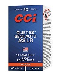 CCI Quiet 22 Semi-Auto LRN 40GR 22LR Ammo - 50 Rounds Box - CCI - 22 LR
