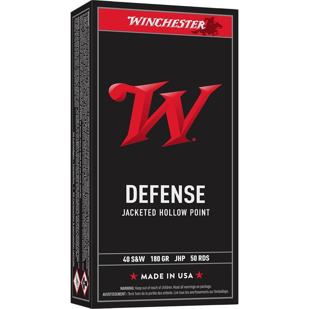 Winchester USA40JHP 40 S&W 180 Grain Jacketed Hollow Point 50 Rounds - Winchester - JACKETED HOLLOW POINT
