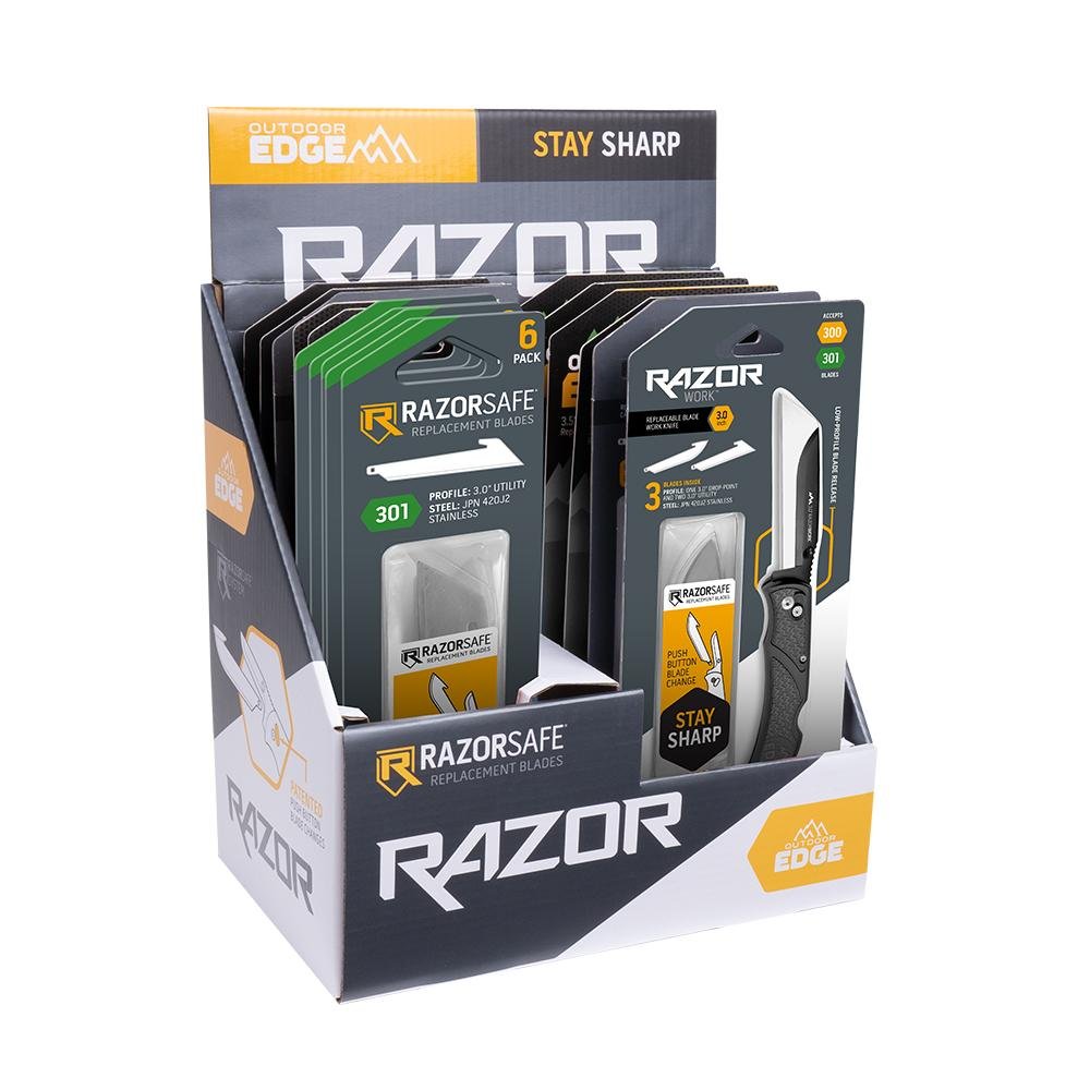 Outdoor Edge 3 Razor Work Knife Display PDQ 3
