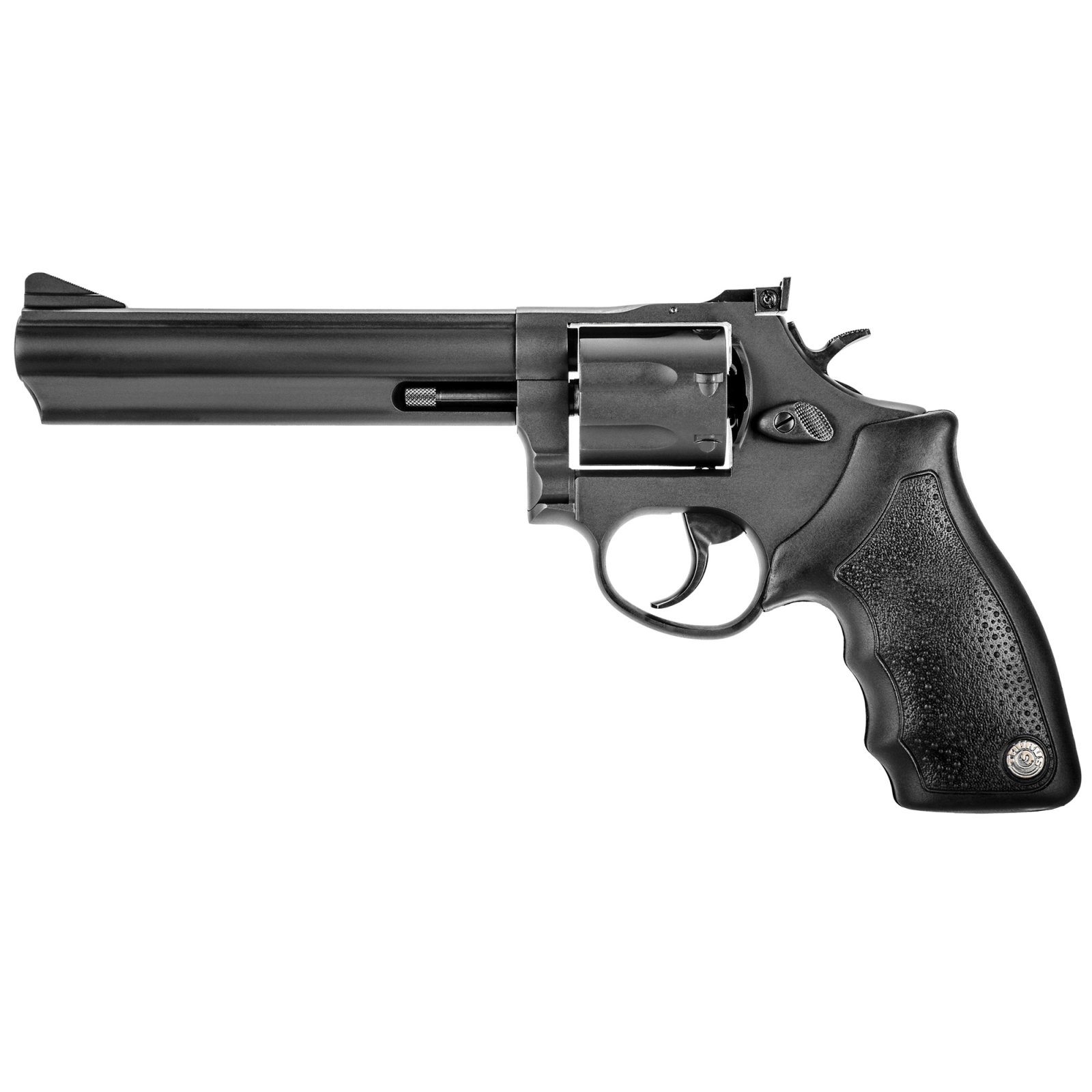Taurus 2-660061 Revolver, .357 MAG Caliber, 7-Round Capacity, 6-Inch Barrel, Rubber Grip, Blue Finish, DA/SA Action, Fixed Front Sight, 40 oz Weight