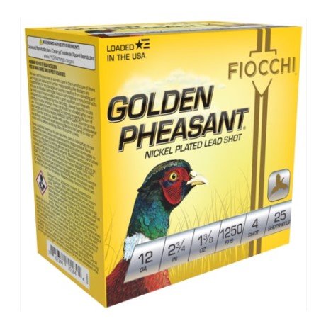 Fiocchi Golden Pheasant 12GA 2.75" #4 1250FPS 1-3/8oz Shotgun Ammo - Fiocchi - 12 Gauge
