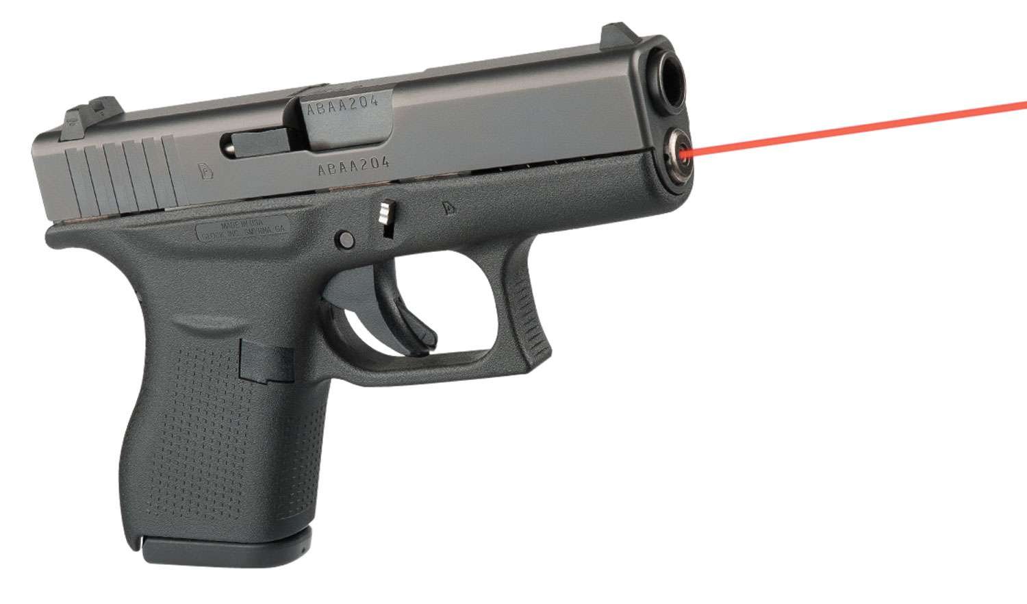 LaserMax LMSG42 Red Guide Rod Laser for Glock 42, 5mW, 635nM, Black - LaserMax - 0.63" AT 20 YARDS