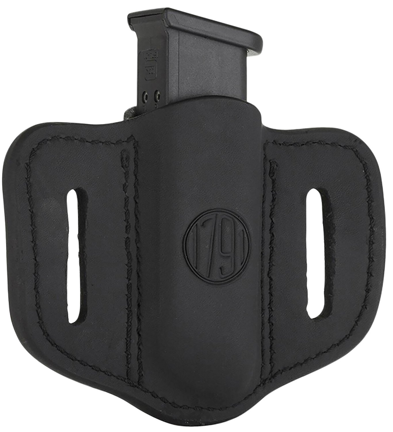 1791 Gunleather MAG12SBLA Single Mag Holster Stealth Black Leather - 1791 Gunleather - STEALTH BLACK