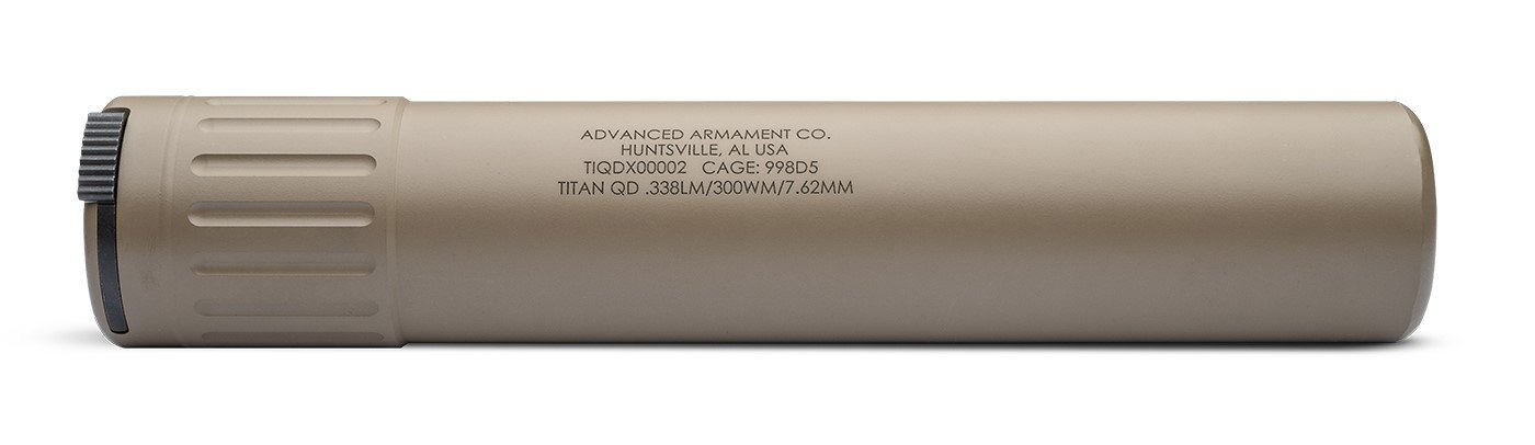 AAC 86601 Titan-QD 338LM/8.6BLK FDE Titanium Suppressor 1.85" - AAC - 338 Lapua