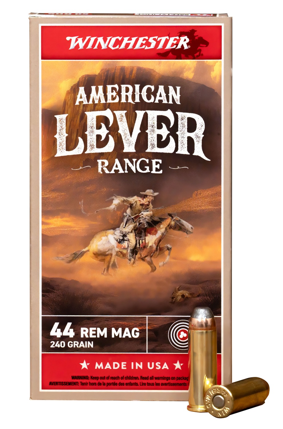 WIN AMERICAN LEVER 44MAG 240GR JSP 50/10