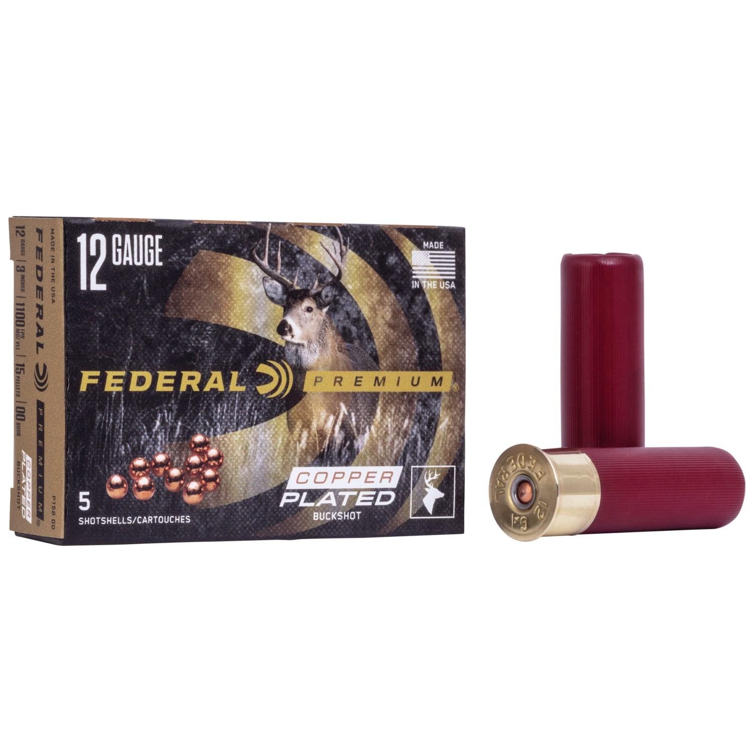 Federal P15800 Premium Buckshot 12 Gauge 3" 1 7/8 oz 00 Shot 5 Per Box/ 50 Cs