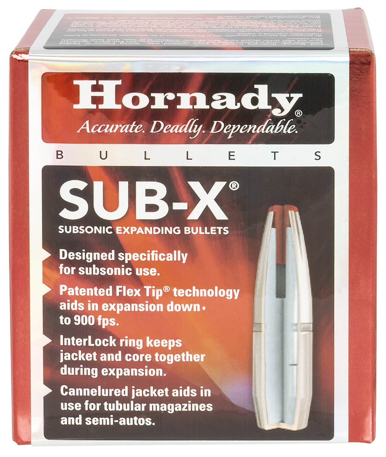 Hornady 30718 Sub-X Hunting 30 Cal 308 Cal 175 gr Subsonic-eXpanding - Horn Hunter - 30 CALIBER