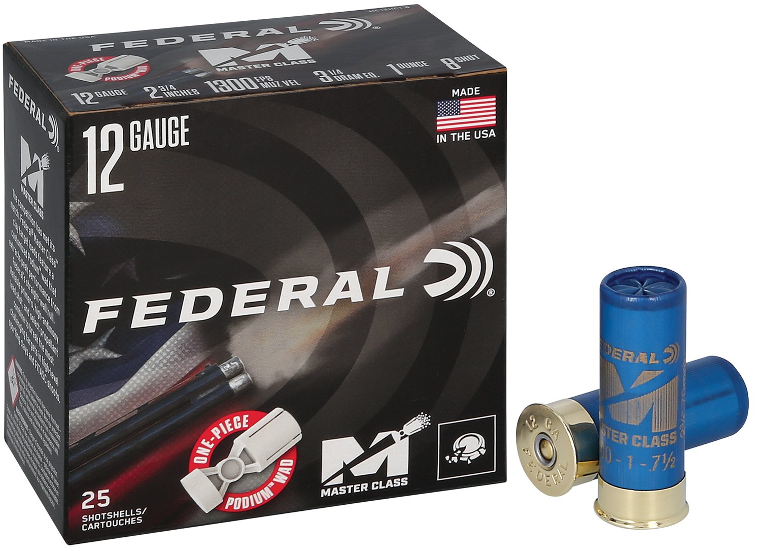 Federal Master Class Shotshells 12ga 2-3/4 1oz 1300 fps #8 25/ct - Federal Premium Ammunition - 12 GAUGE