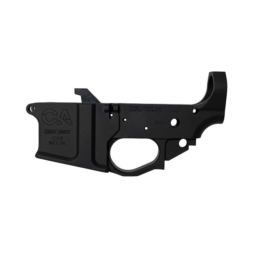 Combat Armory Billet AR-9 Lower Receiver Stripped with Mag Release and Ejector Black