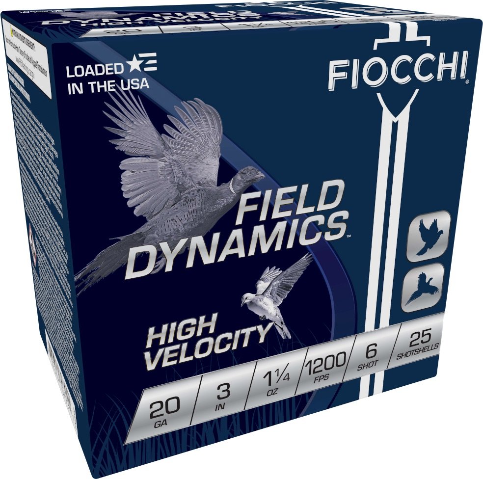 Fiocchi 203HV6 Field Dynamics 20Ga 3" 1 1/4oz 6Shot 25/Box - Fiocchi - LEAD