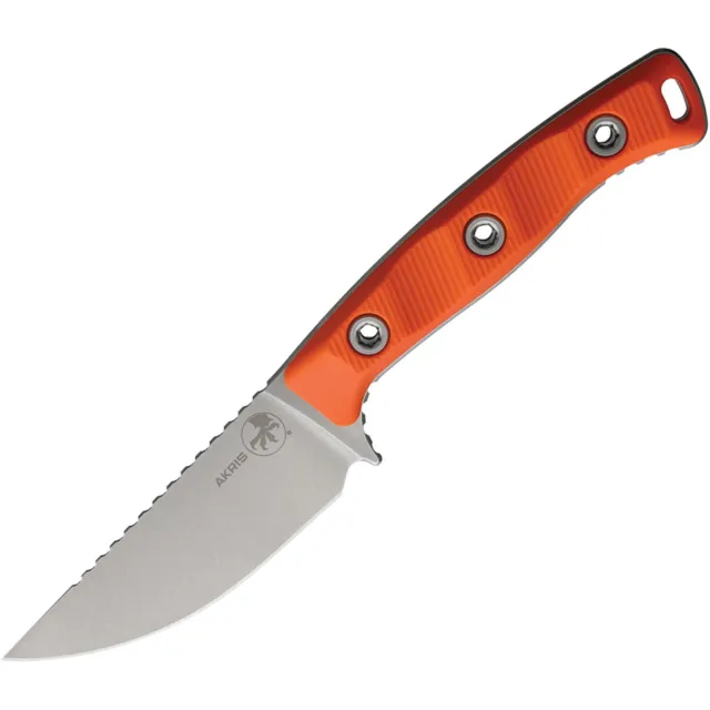 Microtech Akris 3.7 In Stonewash G-10 Black Cherry Leather Sheath