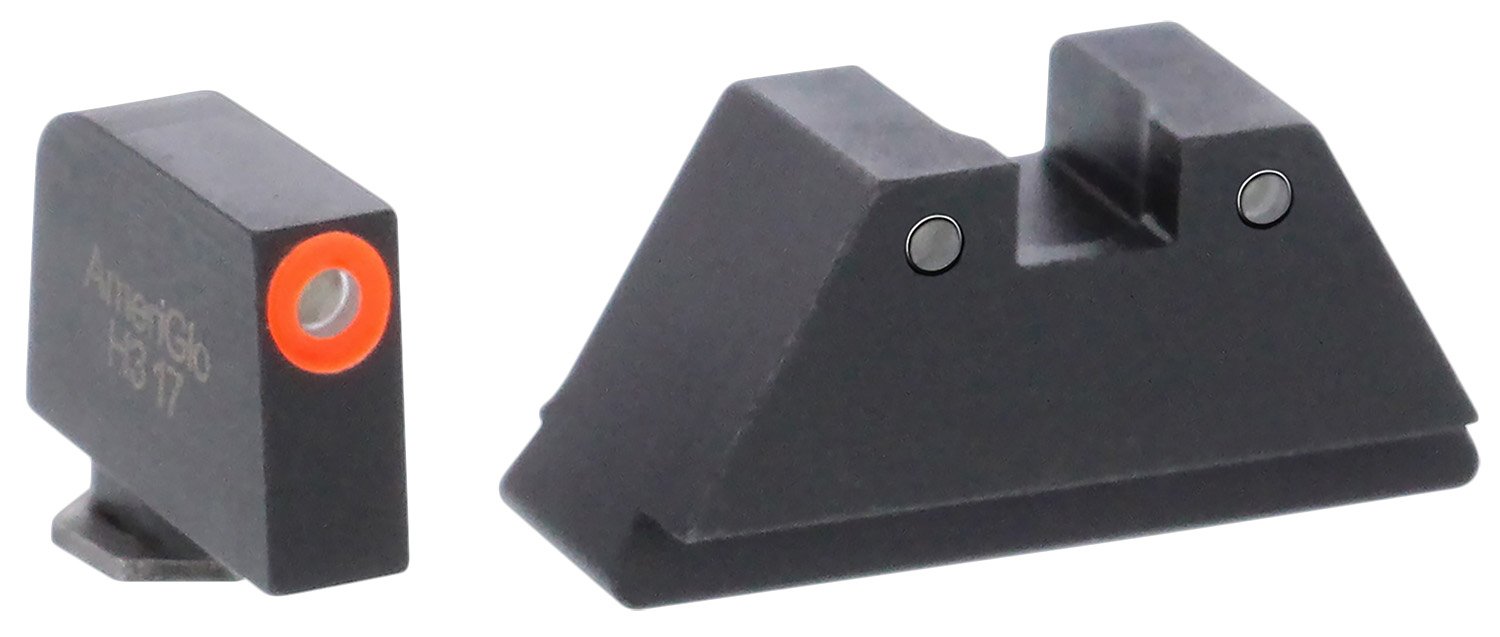 AmeriGlo GL452 Optic Sight Set Glock XL Tall Green Tritium Orange Outline - AMER - STEEL
