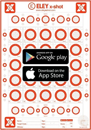 Eley X-Shot Targets 25 Pack Shooting Targets Paper 650911901028
