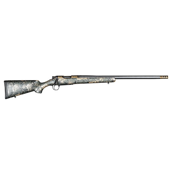 Christensen Arms Ridgeline FFT 300 Ultra Mag, 22" Carbon Fiber Wrapped Barrel, Burnt Bronze Cerakote, Green/Black/Tan Webbing Stock, 4+1 Capacity