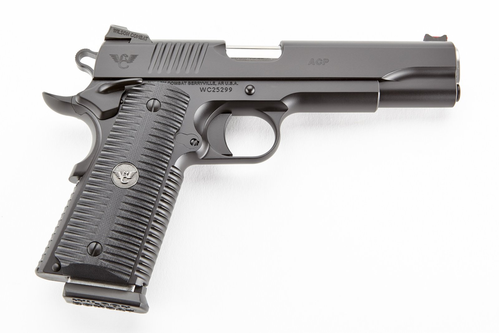 Wilson Combat ACPFS45A Full-Size SAO 45 ACP 5" 8+1, Black Armor-Tuff Steel Frame/Slide, G10 Eagle Claw Grips, Ambi Safety - Wilson Combat - 45 ACP
