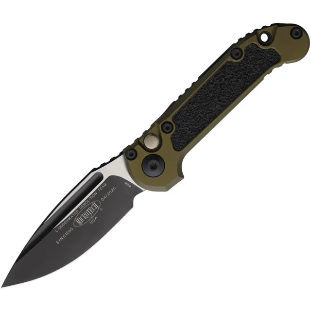 Microtech LUDT G3 3.5 In SE Black Blade OD Green ALU Handle