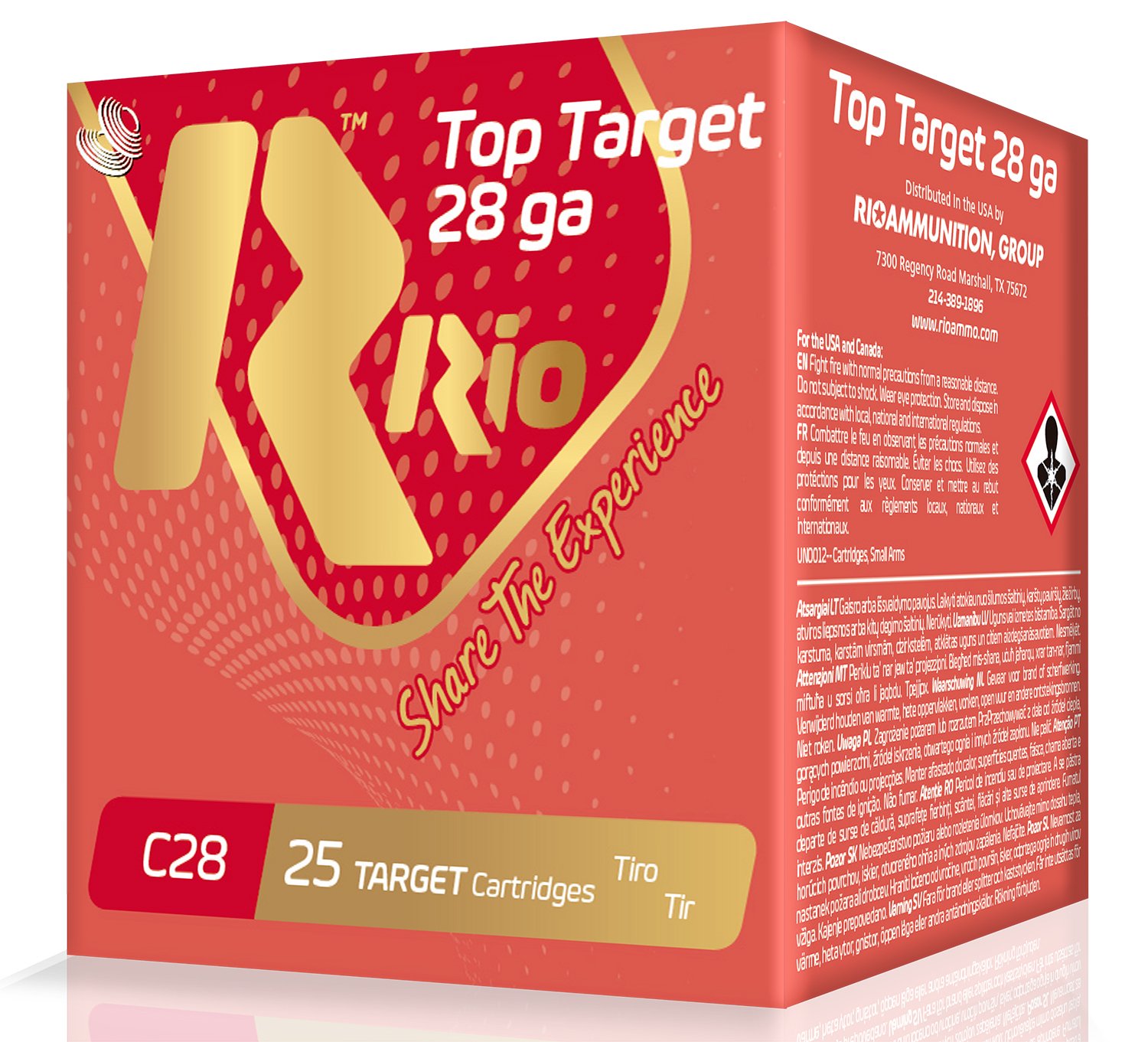 Rio Ammunition RC2875 Top Target 28 Gauge 2.75" 3/4 oz 7.5 Shot 25 Per - Rio Ammunition - 28 Gauge
