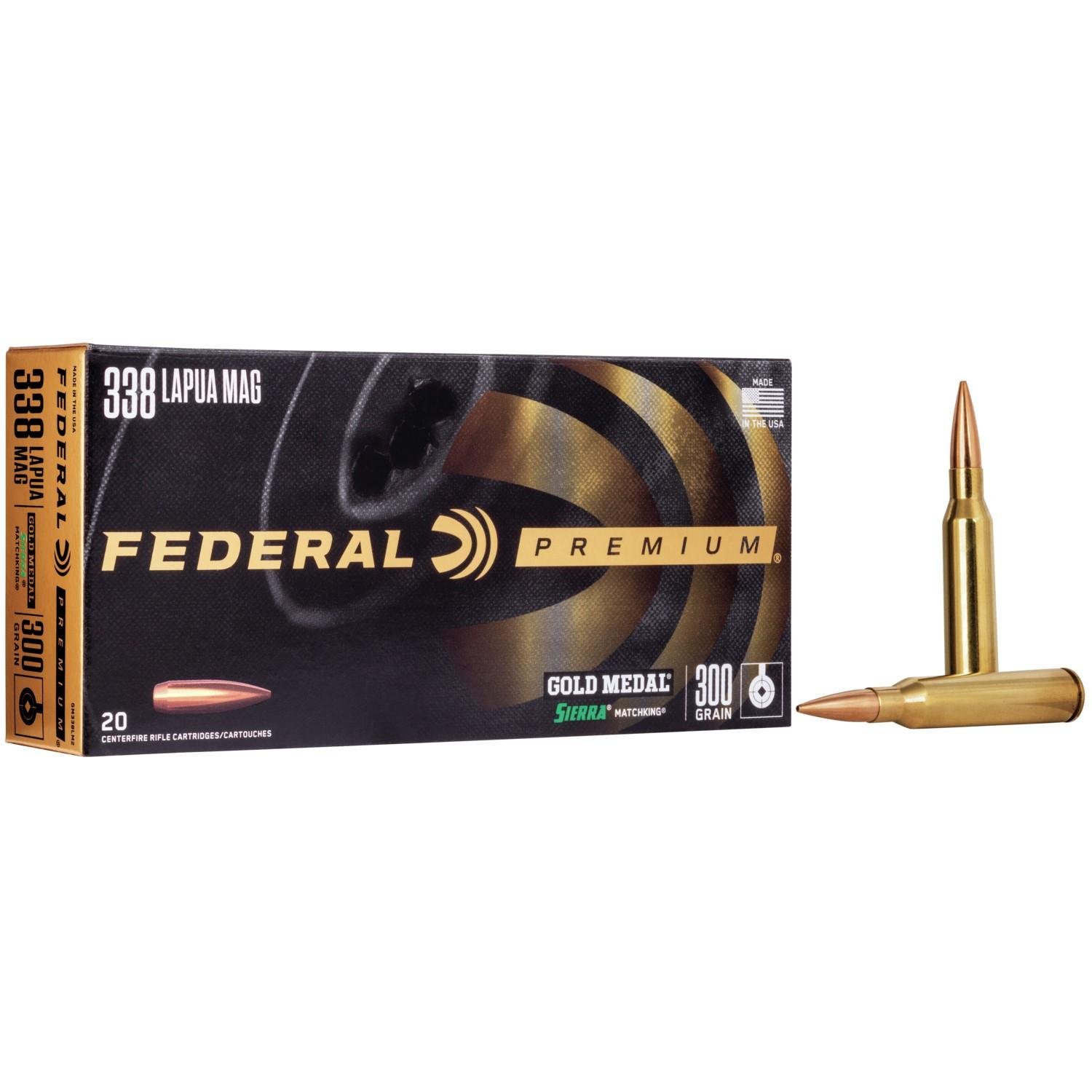 Federal GM338LM2 338 Lapua Mag 300 gr Sierra MatchKing BTHP Ammo