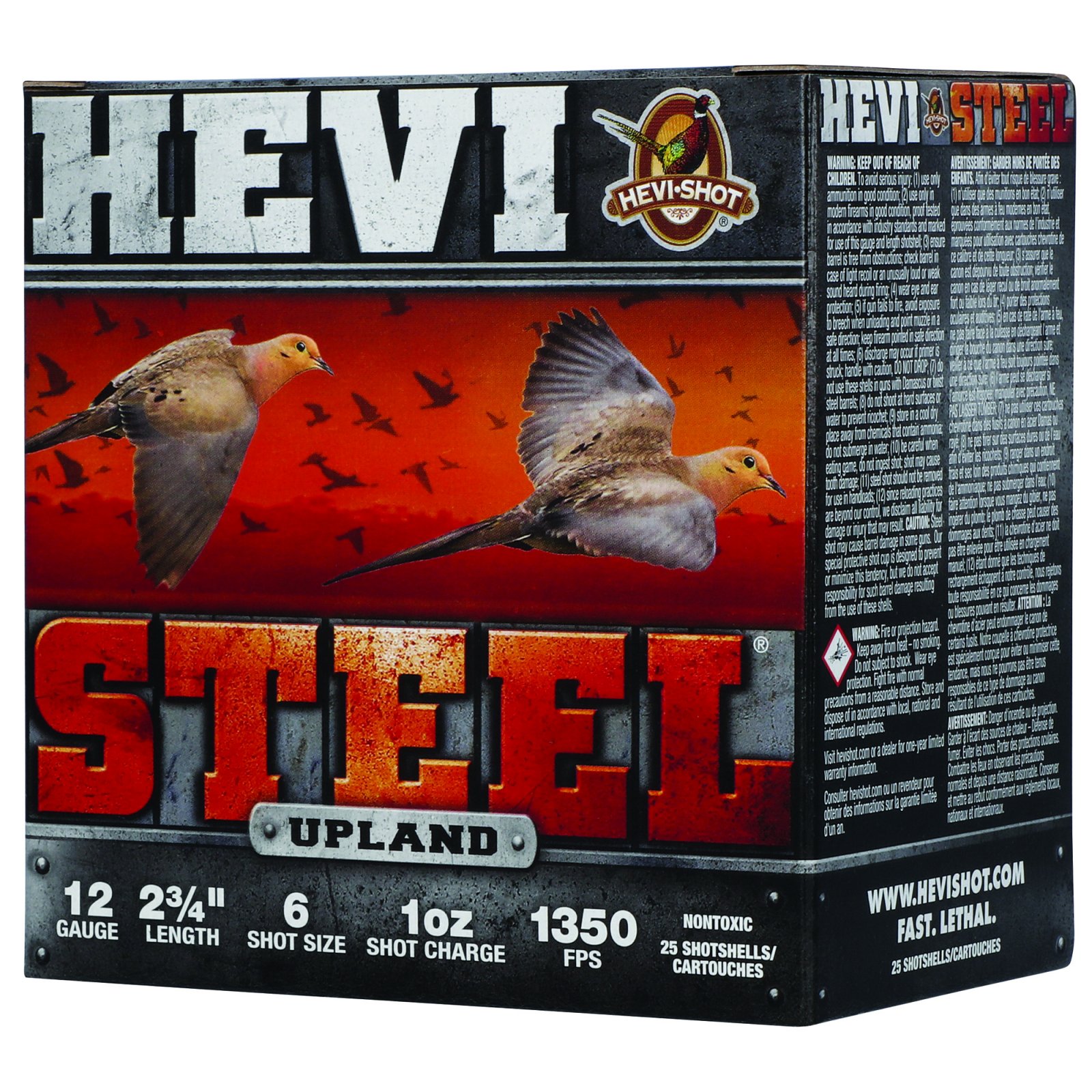 HEVI-Shot HS61266 12 Gauge 2.75" 1oz #6 Steel Shot 25 Rounds - HEVI Shot - 12 GAUGE