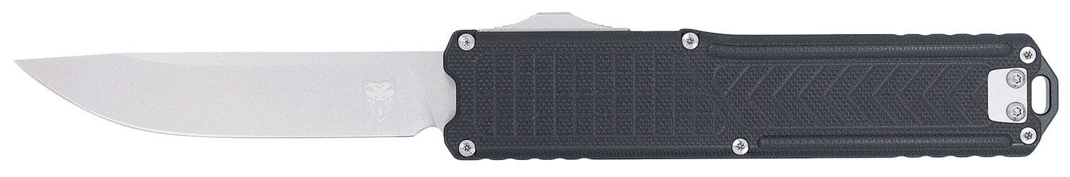 CobraTec Knives CTRNGBLKDNS Ranger 3.25" OTF Plain Stonewashed D2 Steel Blade, 4.75" Black Textured G10 Scales Handle - CobraTec Knives - DROP POINT