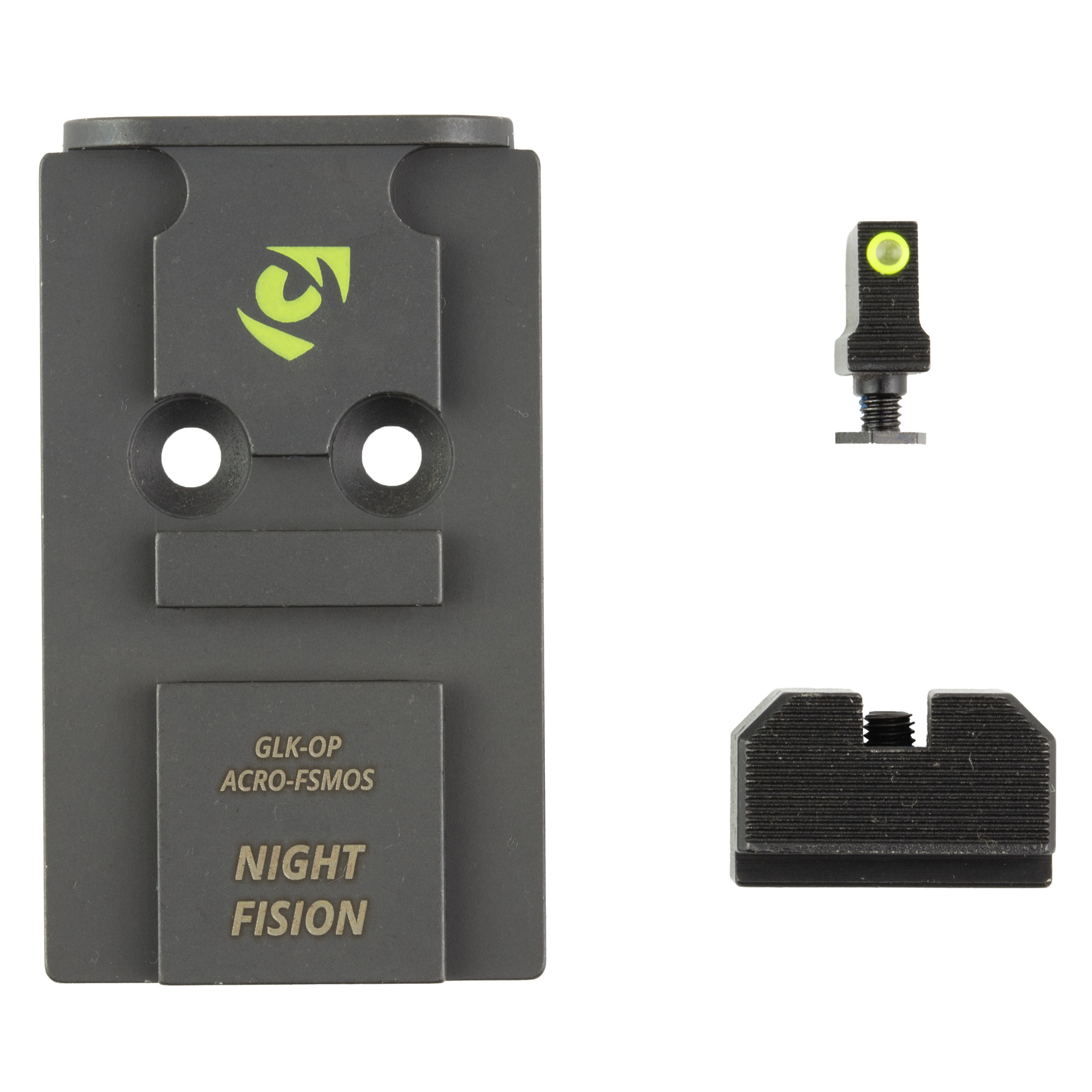 Night Fision Optic Plate + Backup Sight Combo Yellow Front Night Sight