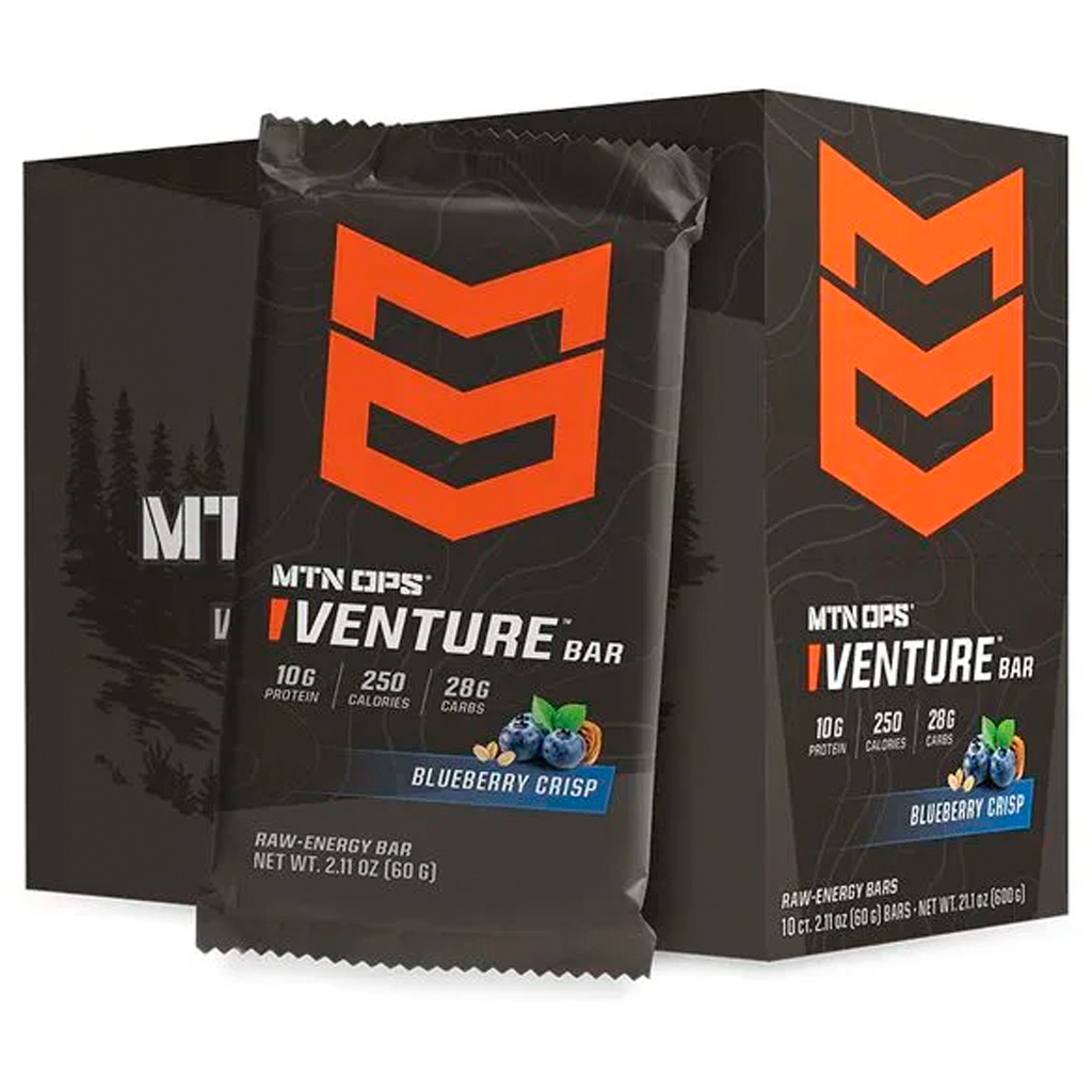 MTN OPS 4133140801 Venture Bar Blueberry Crisp 10pk, 10g Protein, 25g Carbs - MTN OPS