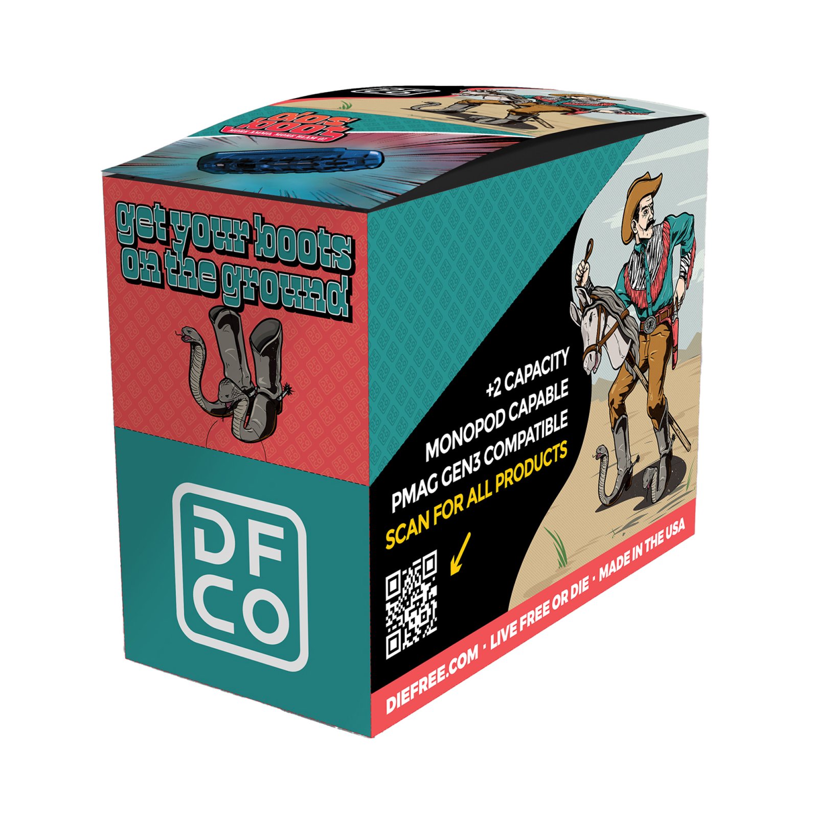 Die Free Co Dos Boot Magazine Extension 3-Pack +2 Rounds High-Impact