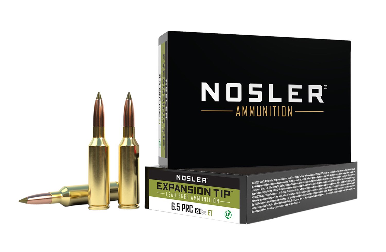Nosler 6.5 PRC E-Tip 120 Grain, 20 Rounds, Brass Cased, Spitzer Boat Tail, High Velocity