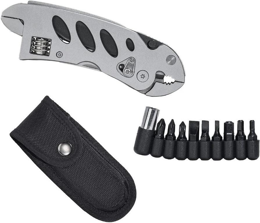 ABKT AB009 Stainless Steel Multi-Tool 8 Tools w/ Sheath & 10 Bits - ABKT