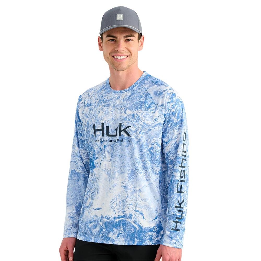 Buy Huk Mossy Oak Pursuit Performance Long Sleeve Crew Shirt MO Regatta S online