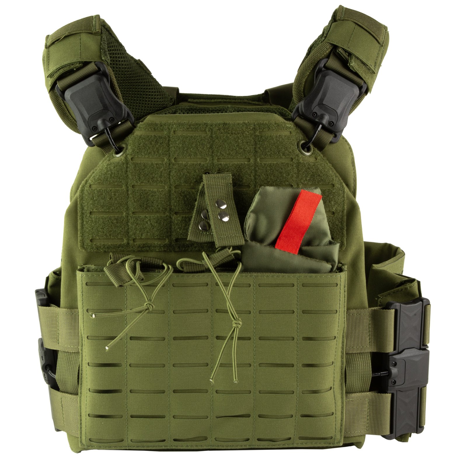 NcStar CVLCQR3054G Quick Release Plate Carrier, Green, M-2XL, MOLLE