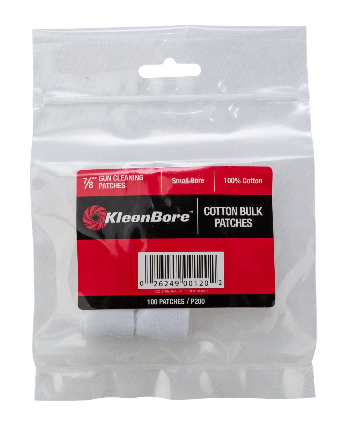 KleenBore Super Shooter Cotton Flannel Patches 7/8" 100 Pack