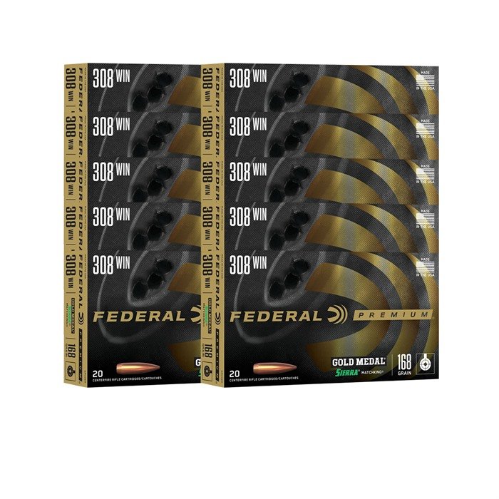 Federal 308 WINCHESTER 168GR SIERRA MATCHKING HPBT 200/CASE - Federal Premium Ammunition