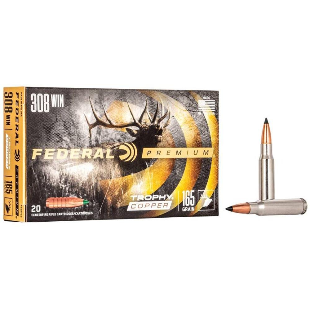 Federal 308 Win 165gr Trophy Copper Ammo 20rd P308TC2 - Federal Premium Ammunition - TROPHY COPPER