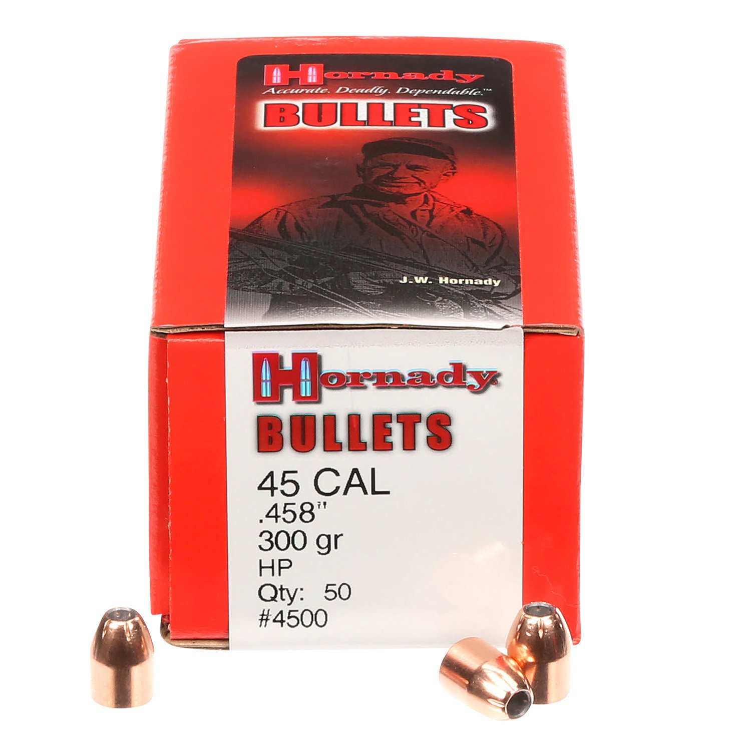 Hornady 4500 InterLock Hunting 45 Cal .458 300 gr Hollow Point (HP) - Horn Hunter - 458 Caliber