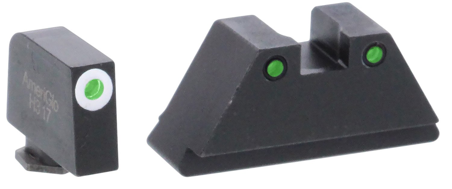 AmeriGlo GL152 Optic Compatible Sight Set for Glock XL Tall Green... - AMER - STEEL