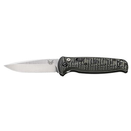 Benchmade 43001 Folding Knife: 154CM Steel, 7.85in Length, Drop Point Blade, Textured Green G10 Handle - Benchmade