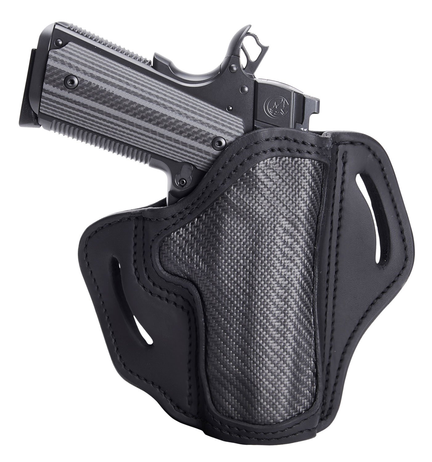 1791 Gunleather CFBH1SBLR BH1 1911 4-5" Carbon Fiber/Leather Stealth Black