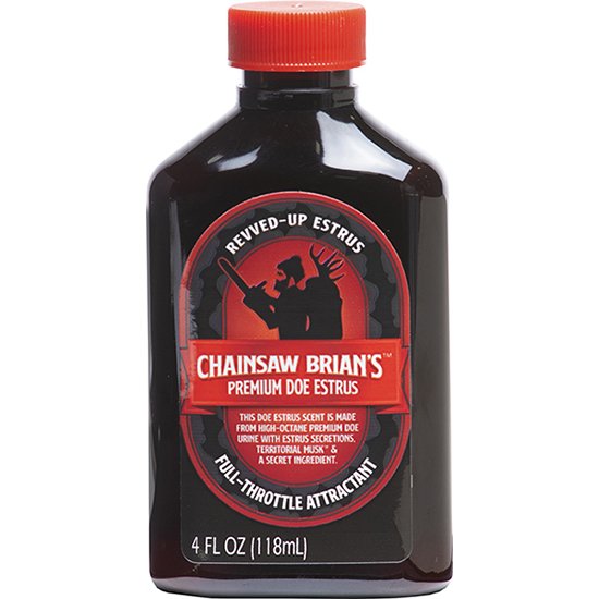 Wildlife Research Center Chainsaw Brian's Premium Doe Estrus 4 oz - High-Octane Doe Urine with Estrus Secretions and Territorial Musk - Enhanced for Optimal Performance - Wildlife Research Center