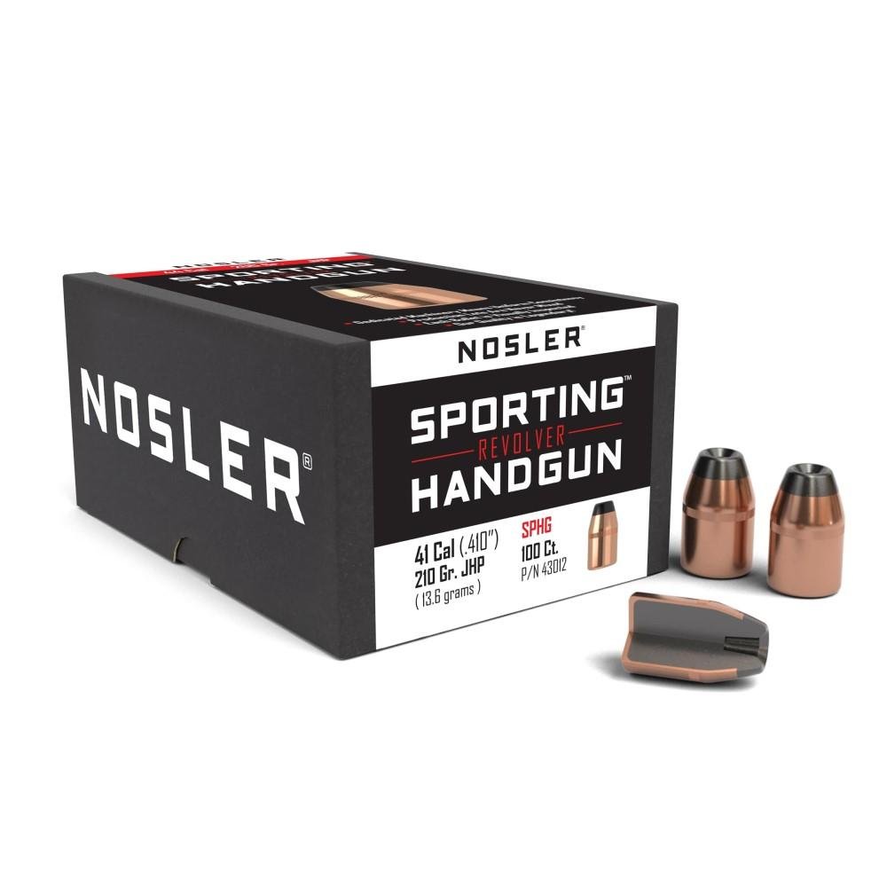 Nosler Sporting Handgun Bullets .41 Caliber 210 Grain JHP 100 Count - Nosler - 41 CALIBER