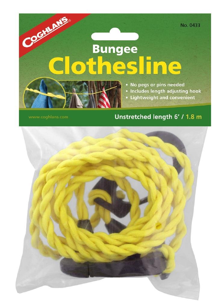 COGHLAN'S 0433 Adjustable Bungee Clothesline 6 ft Unstretched No Pegs
