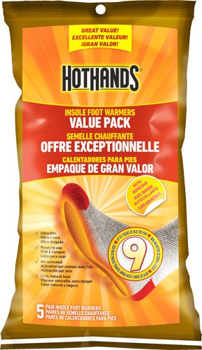 HOTHANDS INSOLE FOOT WARMER 5 PAIRS PER BAG 9 HOUR W/ADHSV - HotHands